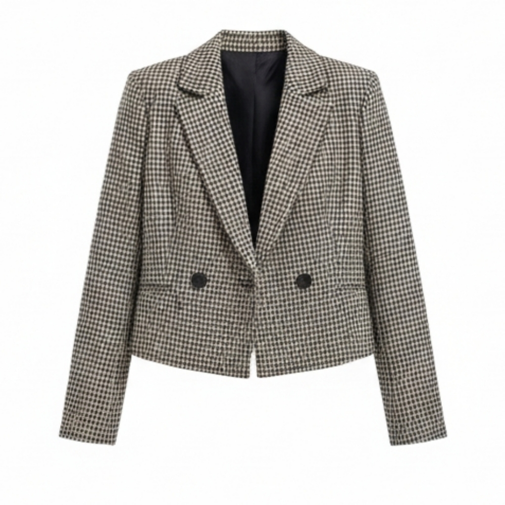 Calvin Klein Black and White Houndstooth Blazer